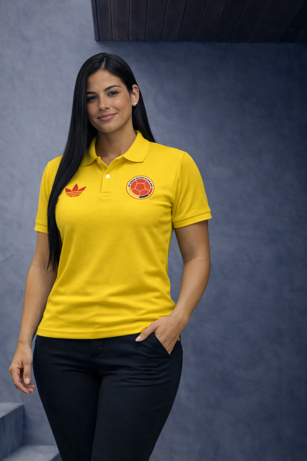 Vista 2 de BUZO SELECCIÓN COLOMBIA DAMA - TALLA: XL, COLOR: NEGRO